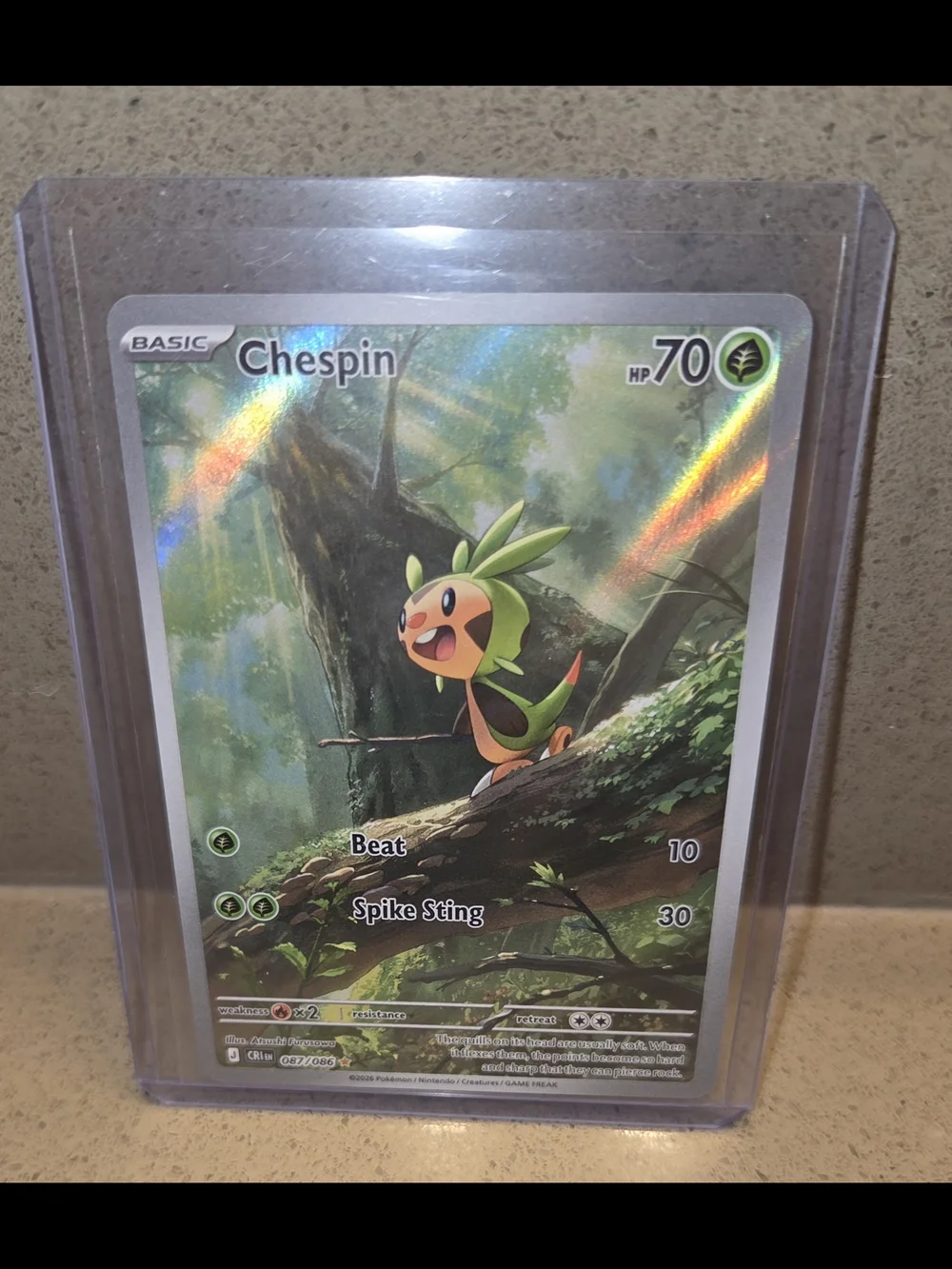 Chespin 087/086 Illustration Rare ME: Chaos Rising Pokemon TCG NM